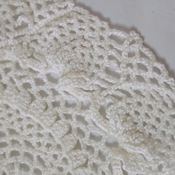 Handmade Crochet Lace Doily White Floral Round Table Mat 13" Cotton Vintage Art - Picture 10 of 17